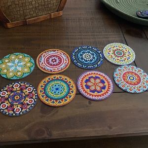 Colorful Diamond Art Coasters Set Of Six